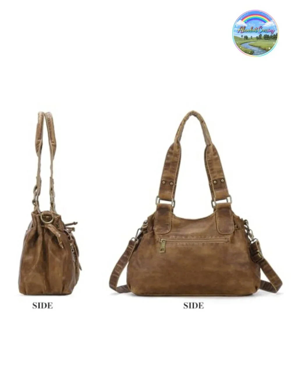 Small Hobo Bag Faux Leather Crossbody Shoulder Purse Removable Strap